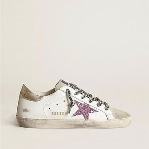 Women's Super-Star with glitter and gold heel tab